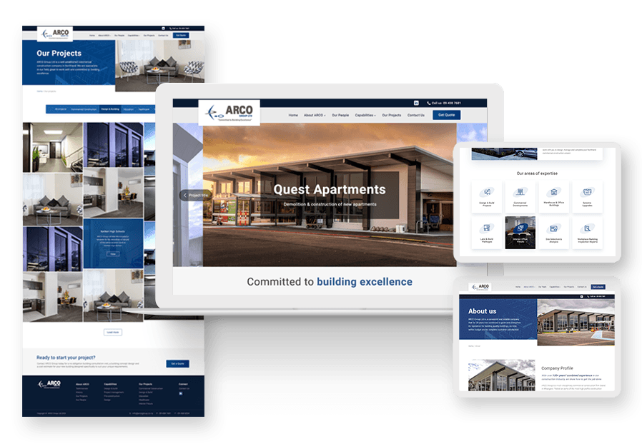 Despordadu created the website for construction company ARCO to present their services